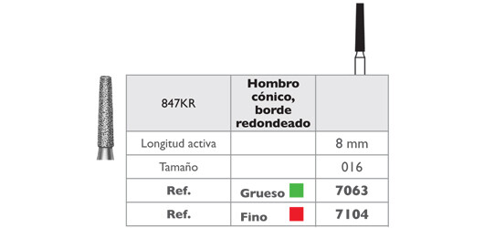 FRESA DIAMANTE CÓNICA F.G. 8847KR.314.016 GRANO FINO