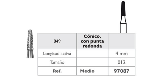 FRESA DIAMANTE CÓNICA F.G. 849.314.012 GRANO MEDIO
KOMET