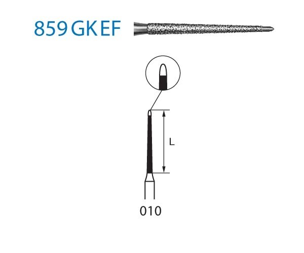 FRESA DIAMANTE CÓNICA EXTRA LARGA F.G. 859GKEF.314.010 GRANO EXTRA FINO
KOMET