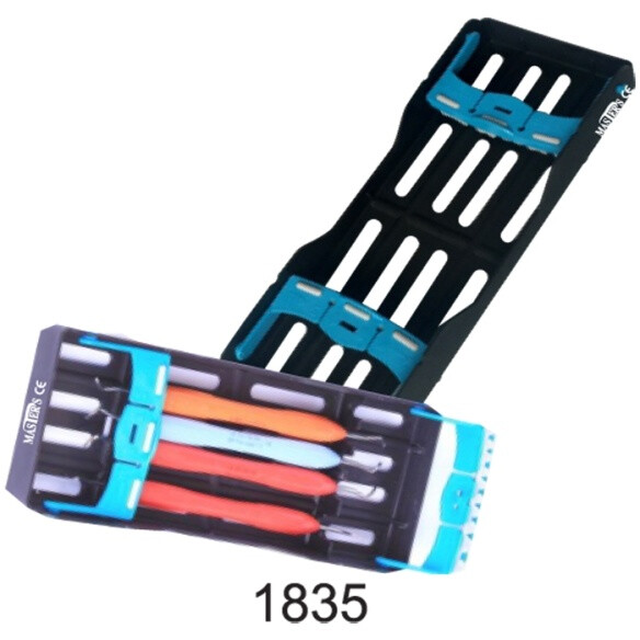 CASSETTE PLASTICO INSTRUMENTOS 5 PIEZAS 207X83X32MM AUTOCLAVABLE 134º MASTER