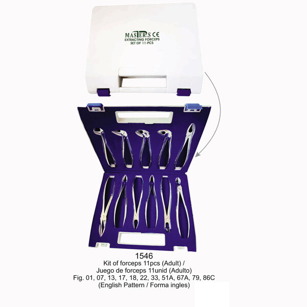 JUEGO FORCEPS 11 UNIDADES ADULTO FORMA INGLESA MASTERS