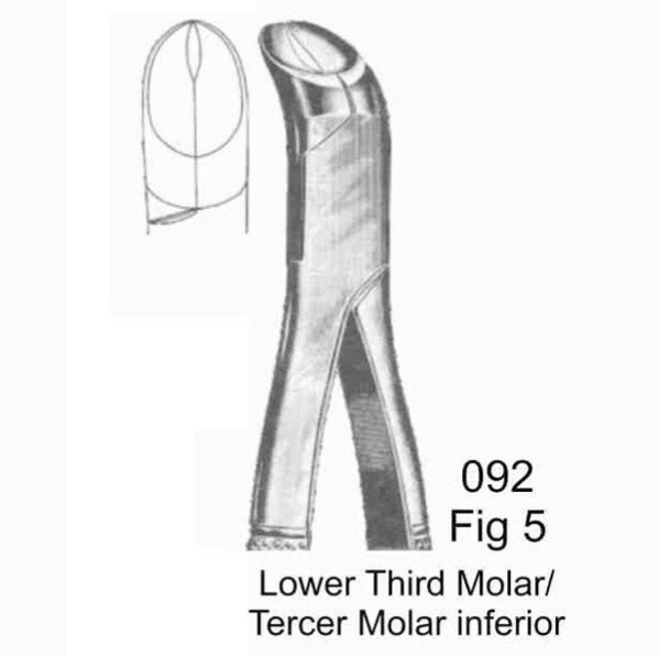 FORCEPS EXTRACCIÓN FORMA AMERICANA TERCEROS MOLARES INFERIOR FIG. 5 MASTERS