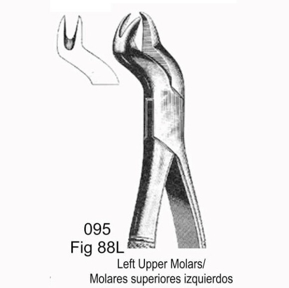 FORCEPS DE EXTRACCIÓN MOLARES SUPERIORES IZQUIERDOS FORMA AMERICANA  FIG. 88L MASTERS