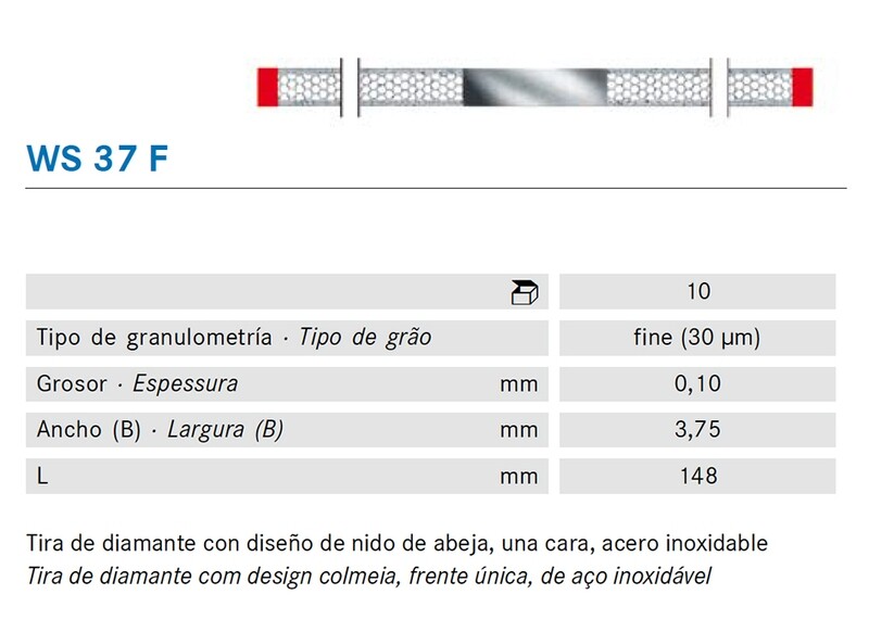 TIRAS DE PULIR DE DIAMANTE WS37F GRANO FINO
KOMET