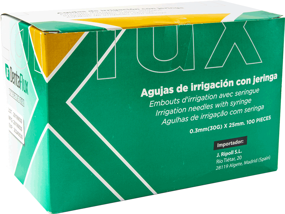 JERINGAS DE IRRIGACIÓN CON AGUJA SALIDA LATERAL 
DENTAFLUX