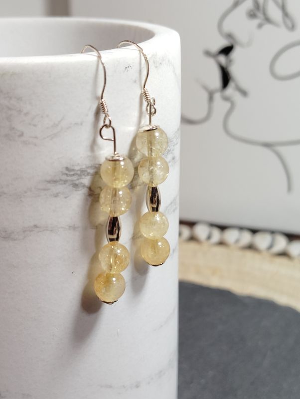 &quot;Les Pendantes&quot; Argent925 en Citrine