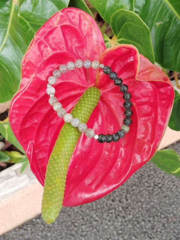 &quot;Le Casual&quot; en Serpentine et Labradorite 