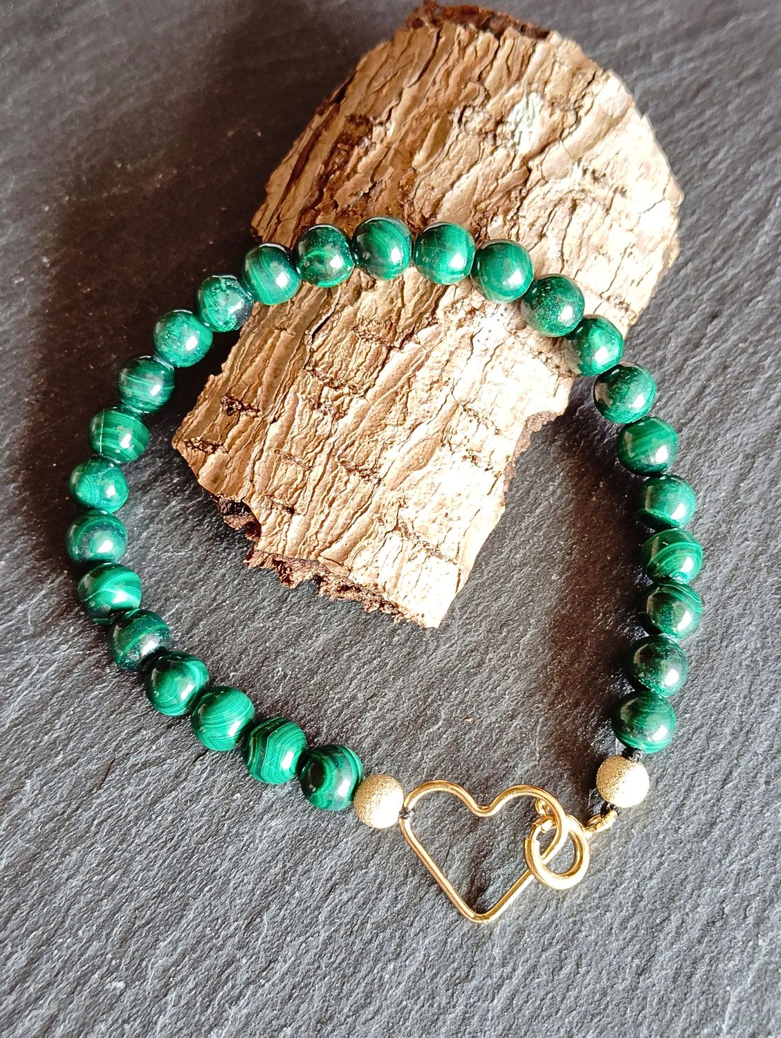 &quot;Le Stylé&quot; Gold-Filled en Malachite