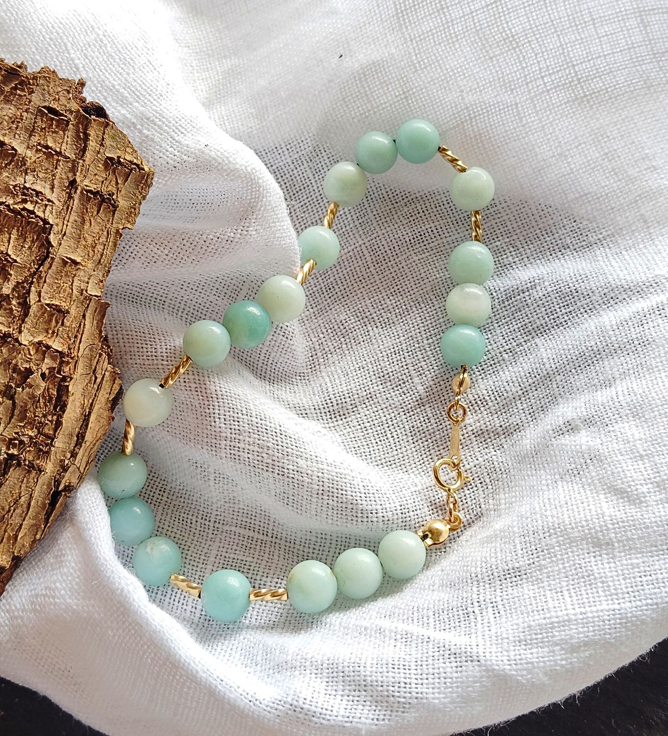 &quot;Le Stylé&quot; Gold-Filled en Amazonite