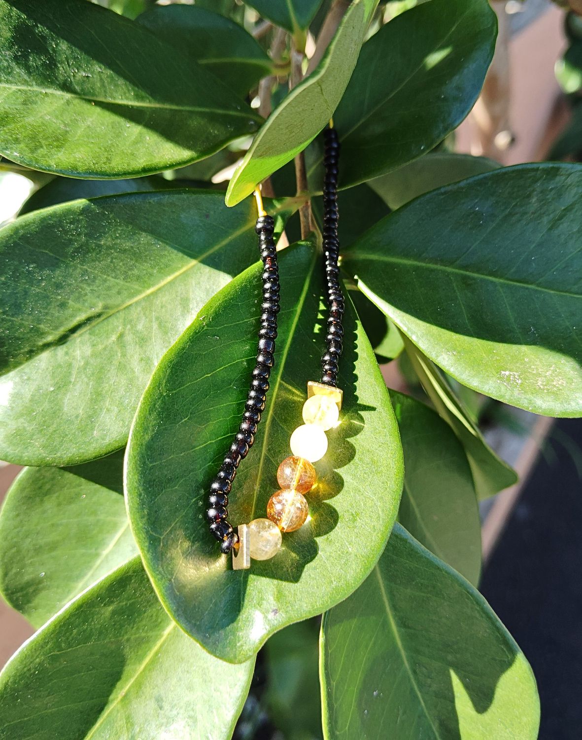 &quot;Le Léger&quot; en Citrine et Perles de rocaille