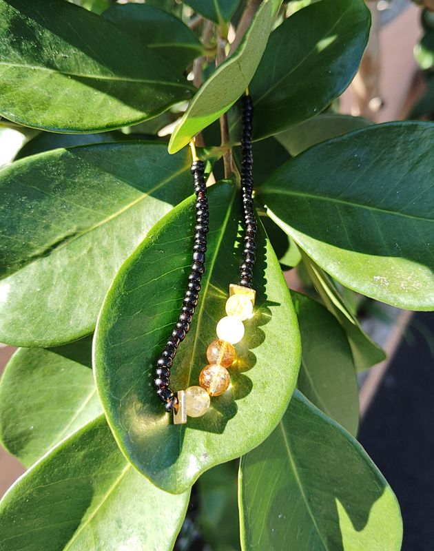 &quot;Le Léger&quot; en Citrine et Perles de rocaille