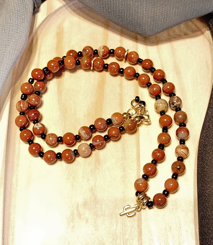 Collier en Jaspe rouge