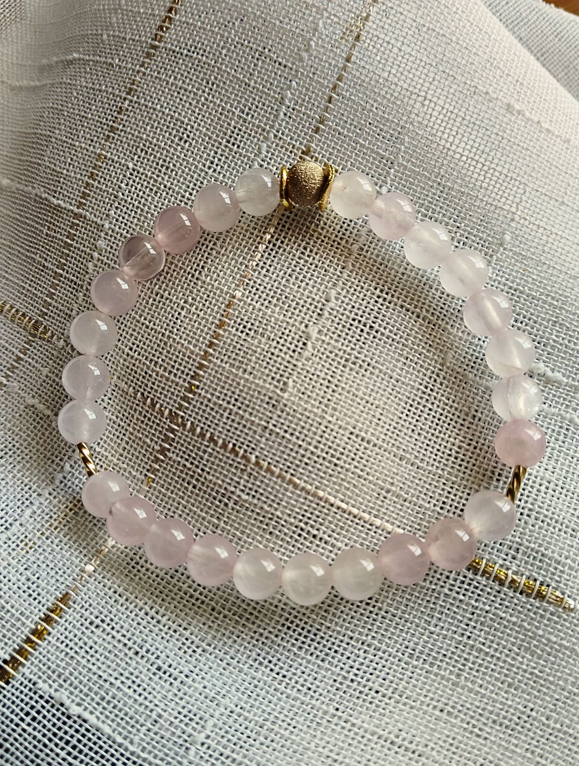 &quot;Le Casual&quot; Gold-Filled en Quartz rose