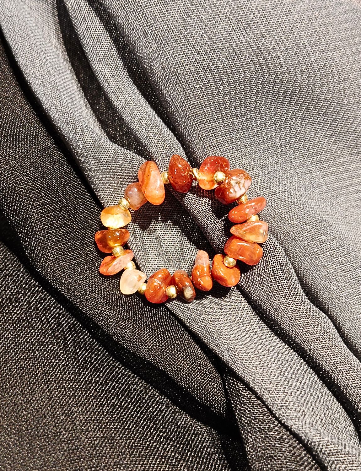 Bague Gold-Filled en Cornaline chips