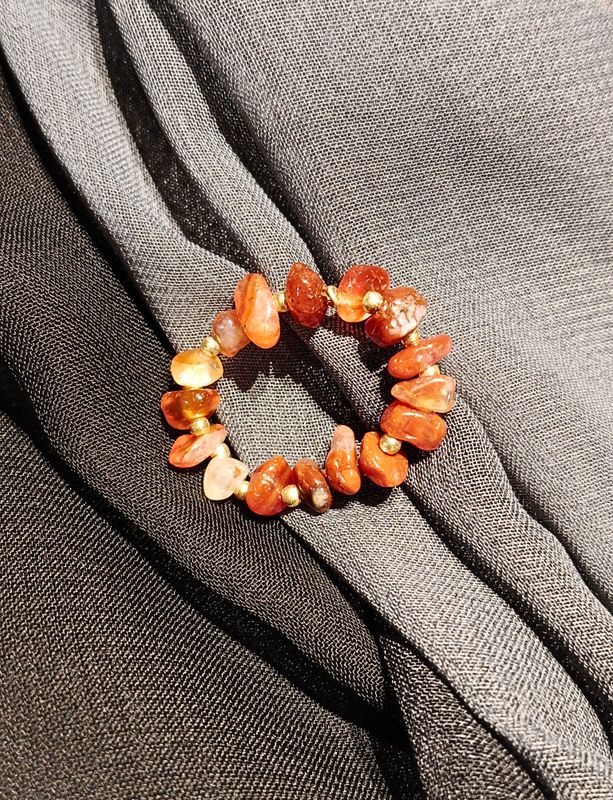Bague Gold-Filled en Cornaline chips