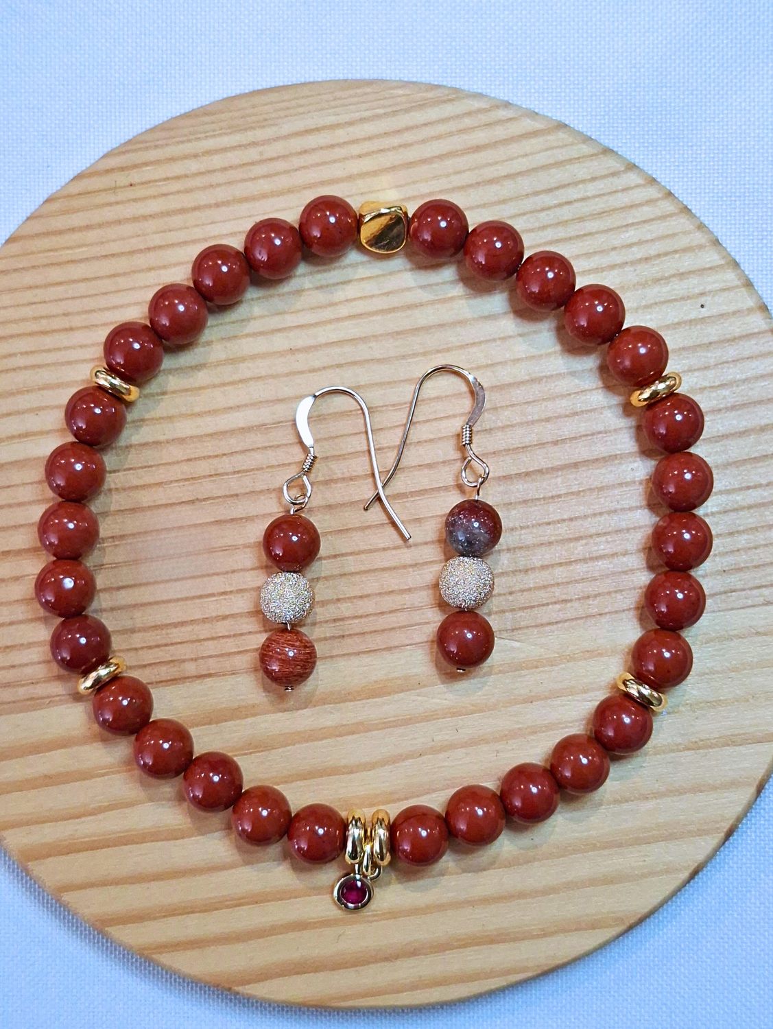 Parure Gold-Filled en Jaspe rouge