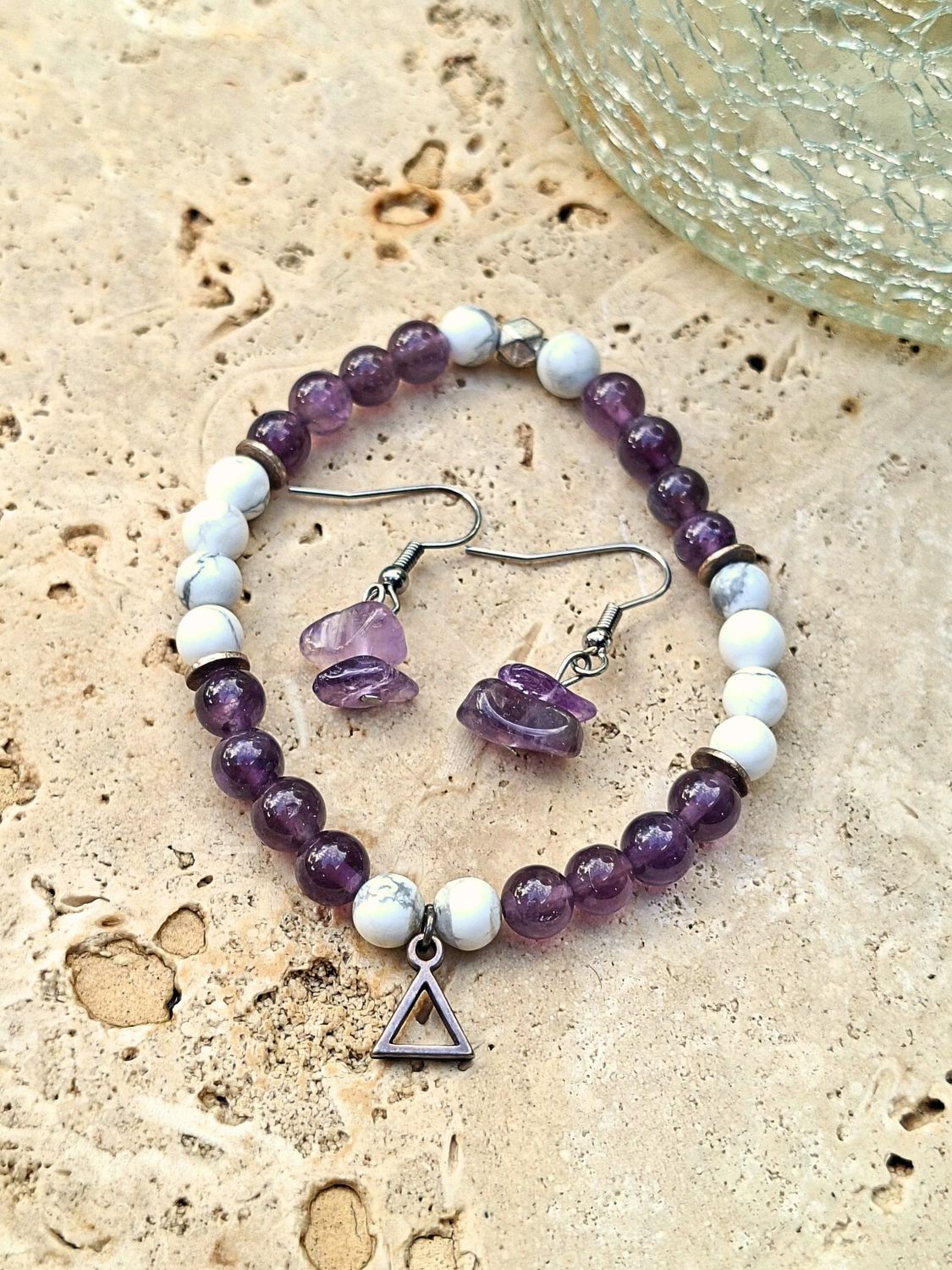 Parure Howlite et Améthyste