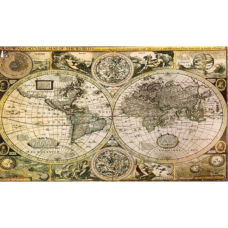 zemljevid sveta - starinski
