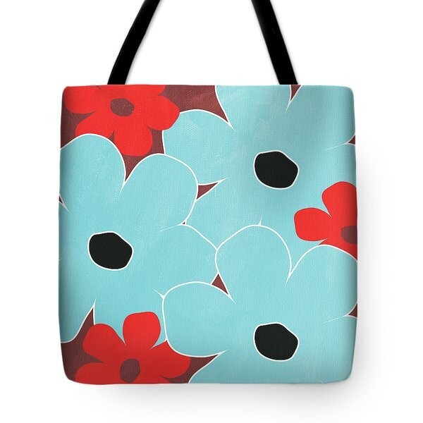 Big Blue Flowers Tote Bag