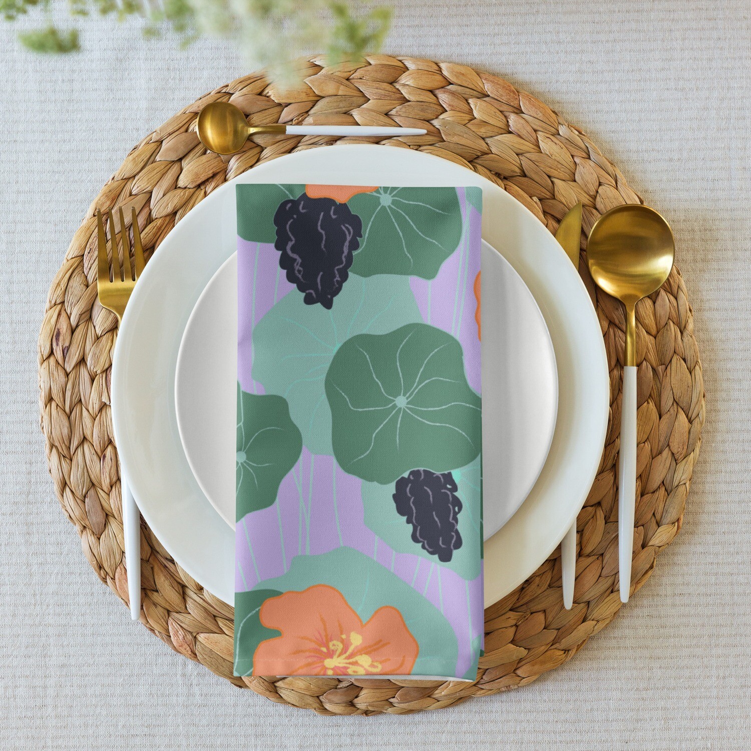 Blossoms and Berries cloth napkin set