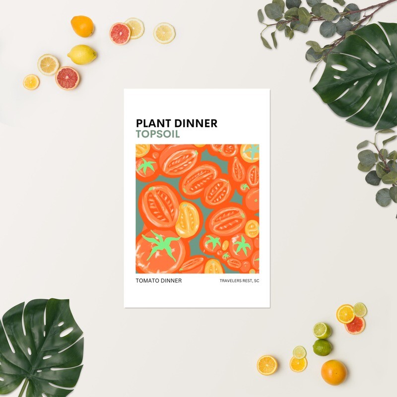 Tomato Dinner Poster - European Flower Market Poster Style