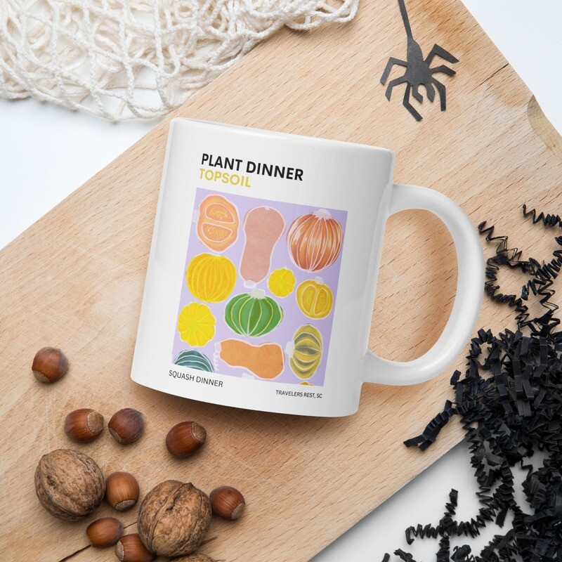 Squash dinner White glossy mug