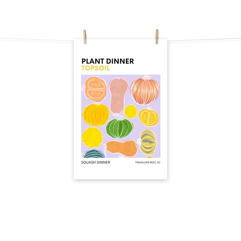 Squash Dinner Poster - European Flower Market Style