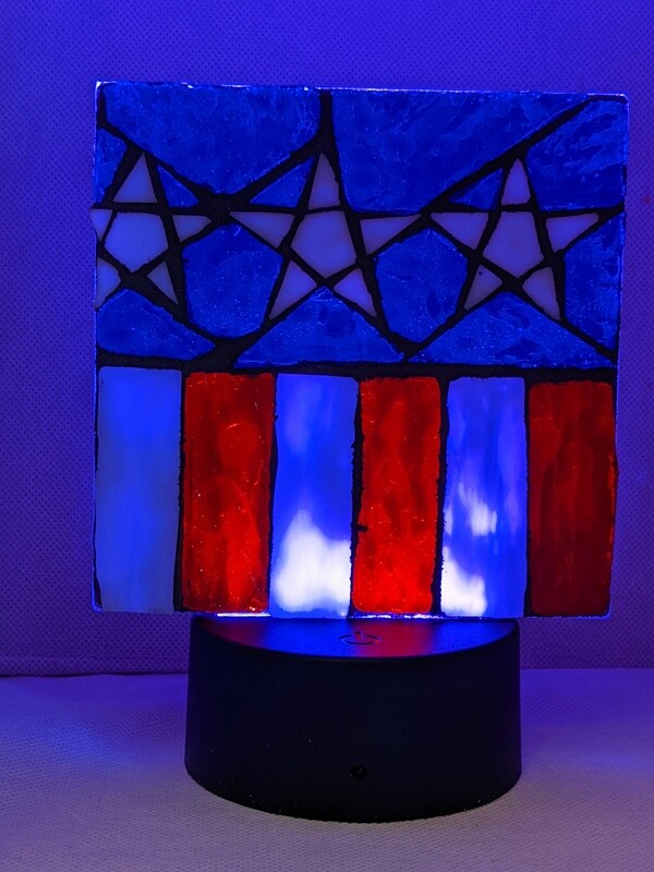 Handcrafted Glass Mosaic American Pride Night light