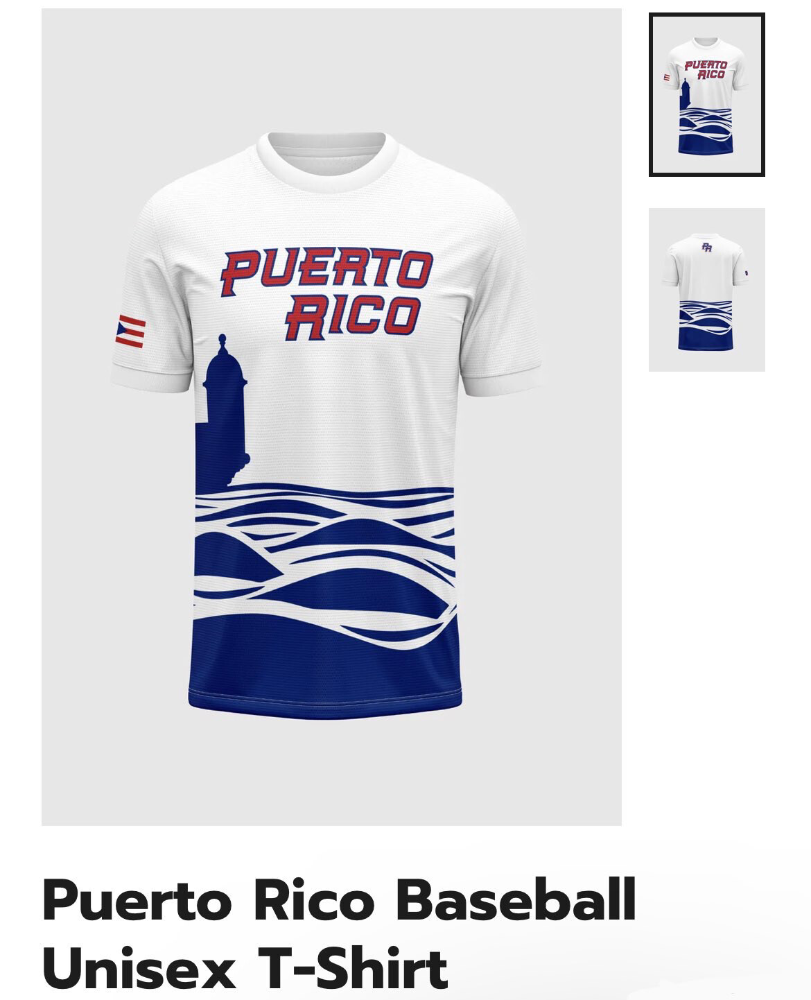 Camisa Puerto Rico Clásico Baseball 2023 Adulto Estilo T Shirt (Garita)