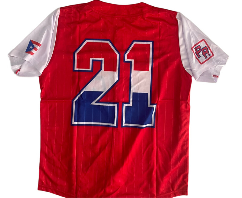 Camisa Jersey de Baseball Puerto Rico Adulto Roja