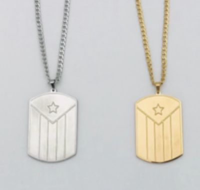 Cadena Y Charm Placa Army bandera PR