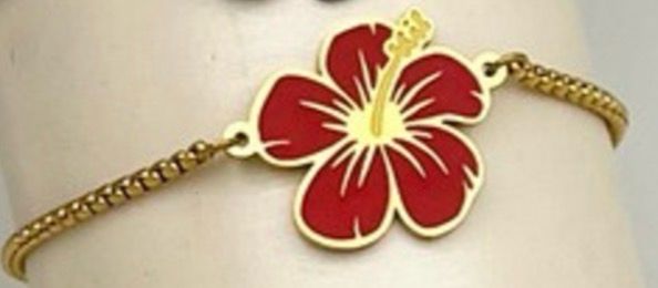 Pulcera De Mano Flor Maga de PR en 4 Colores ( Ajustable) ( Material Stainless Steel )