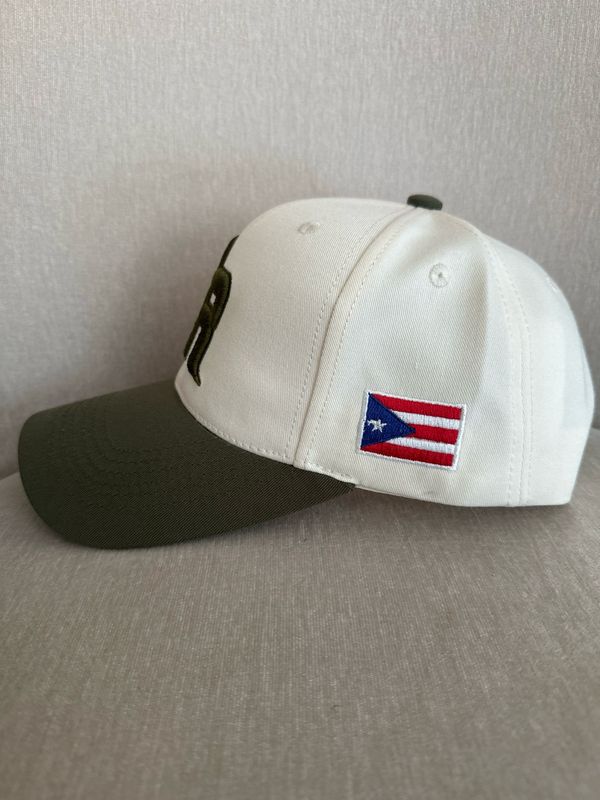 Gorra PR Verde Olivo Y Crema