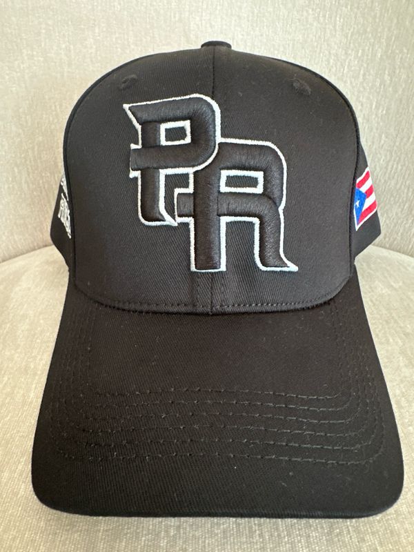 Gorra PR Negro Y Borde Blanco ( Ajustable)