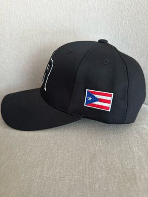 Gorra PR Negro Y Borde Blanco ( Ajustable)
