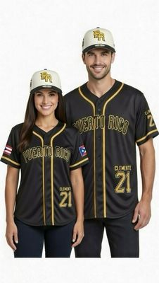 Camisa PR Clemente PR Adulto ( Negra Y amarilla)