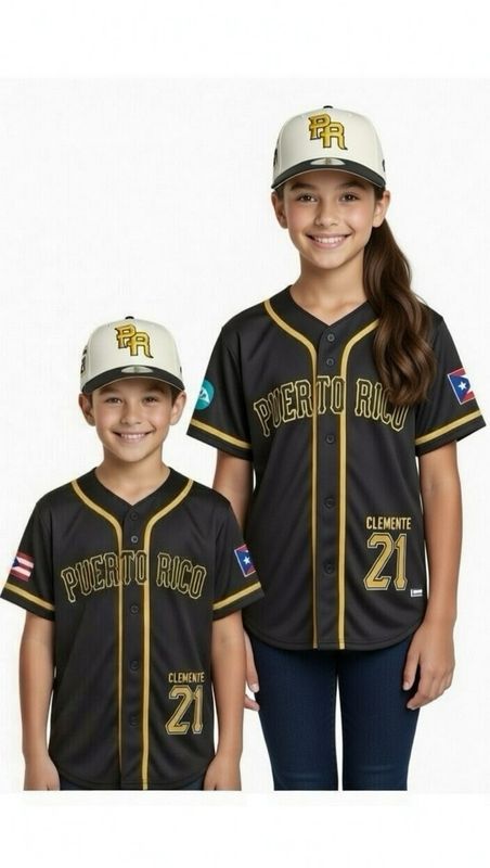 Camisa PR Clemente PR Niño ( Negra Y amarilla)