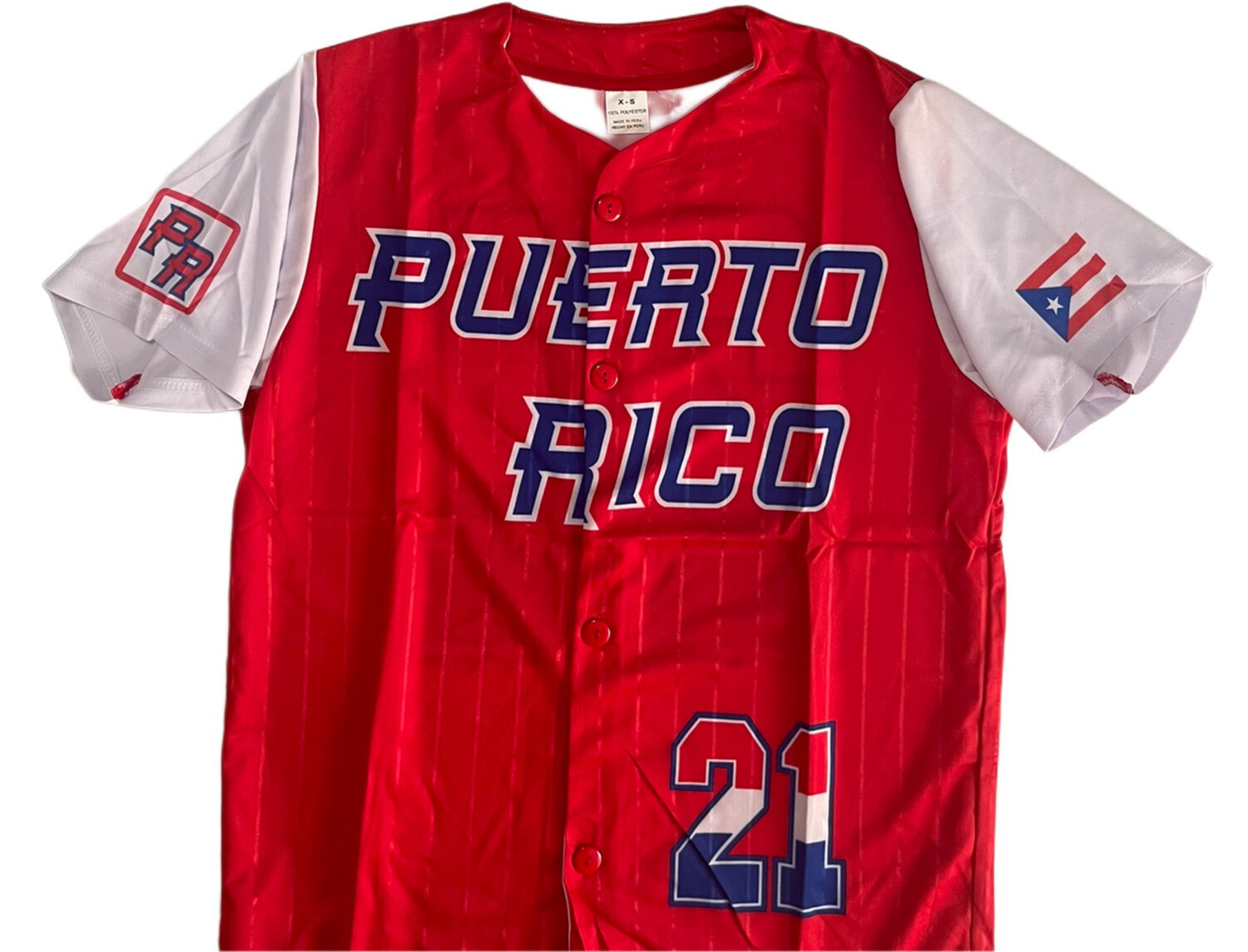 Camisa Jersey de Puerto Rico Baseball (Niño Roja)