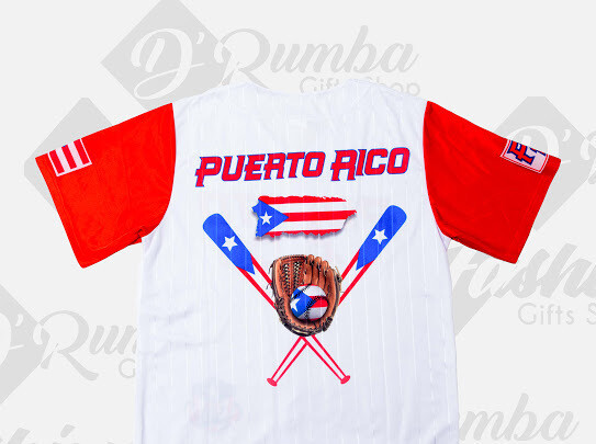 Camisa Jersey Puerto Rico ( Niñ@) Bate, Bola Y Guante