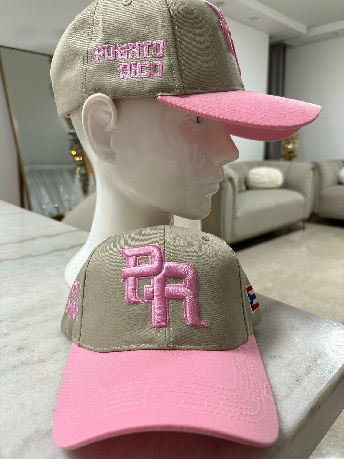Gorra PR Rosa Y Crema Snap Back