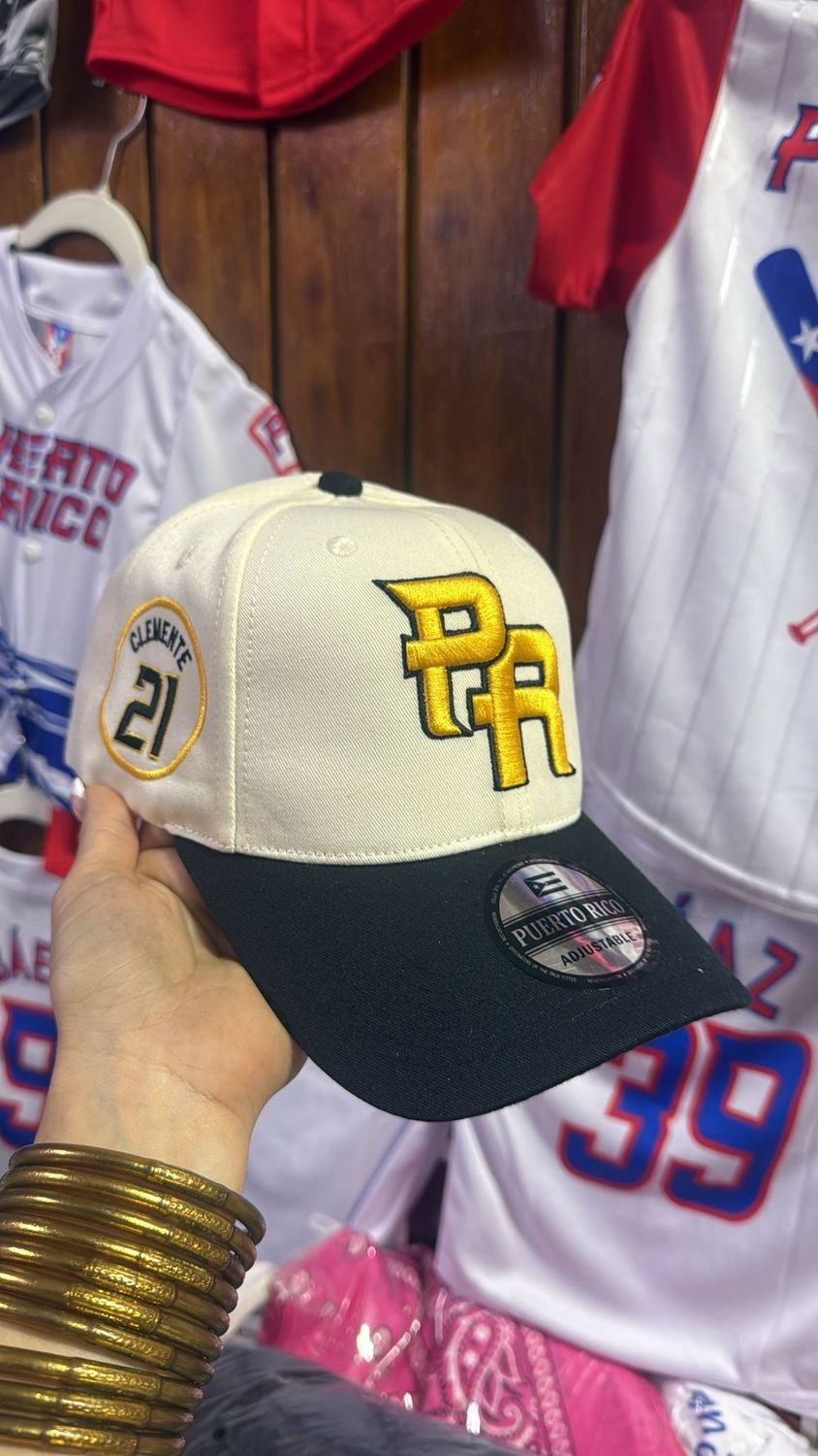 Gorra PR Amarilla, Crema Y Negra 21 Ajustable