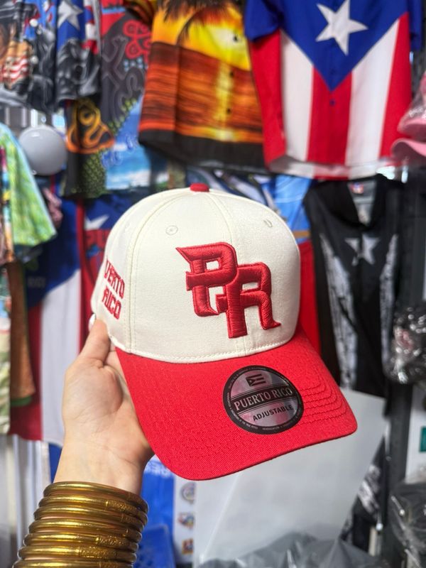 Gorra PR Roja Y Crema Ajustable