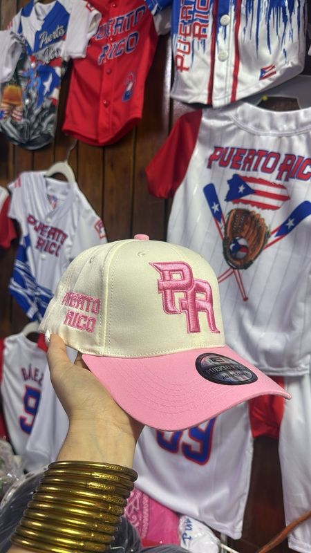 Gorra PR Rosa Y Crema Ajustable