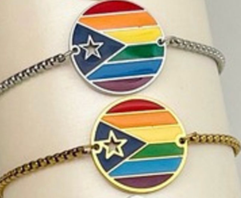 Pulcera De Mano con La Bandera LBGTQ ( Ajustable )