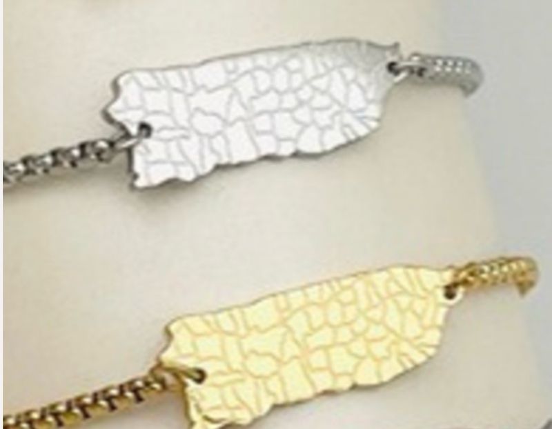 Pulcera De Mano Mapa Pueblos De PR ( Ajustable)