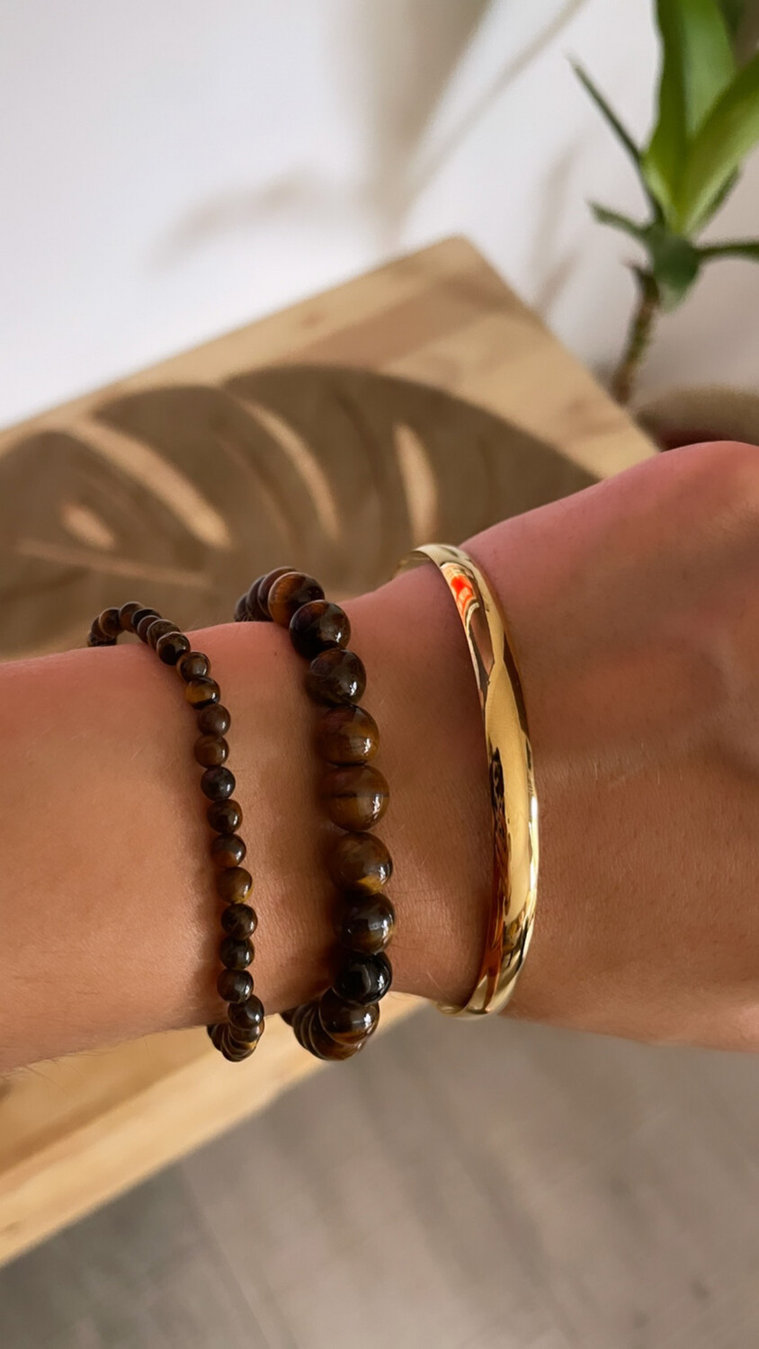 Pulsera piedras ojo de tigre🧡 FINA