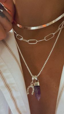 Cadena choker eslabón de plata hecha a mano!🤚🏼 *PLATA925 maciza.