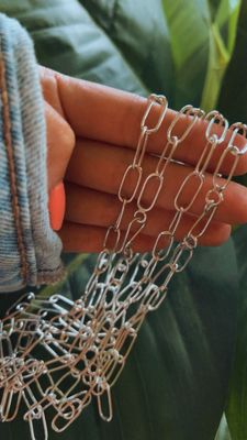 Cadena choker eslabón de plata hecha a mano!🤚🏼 *PLATA925 maciza.