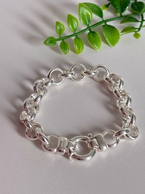 Pulsera de MAXI rolo+cierre marinero *PLATA925* Italianas 11mm