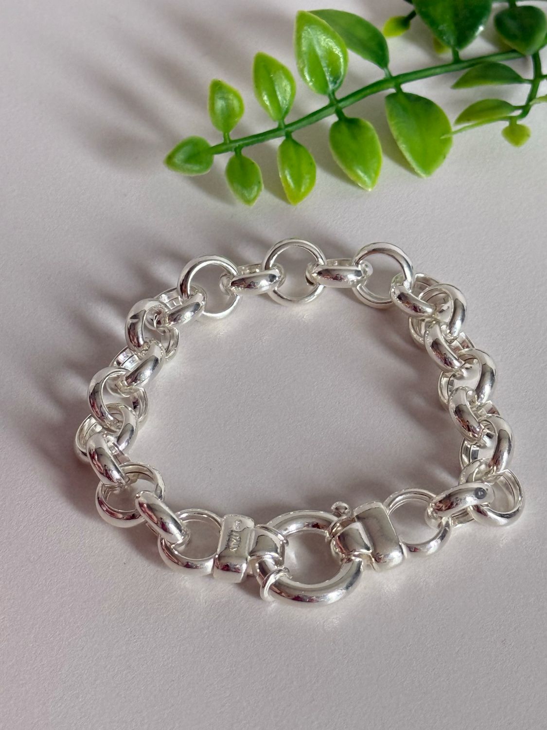 Pulsera de MAXI rolo+cierre marinero *PLATA925* Italianas 11mm
